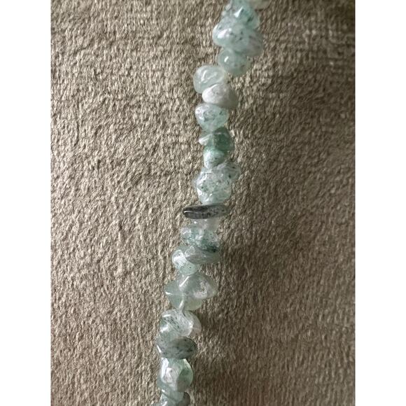 Vintage Mother of Pearl & Aventurine Necklace & Earring Set Statement Jewelry - Picture 8 of 9